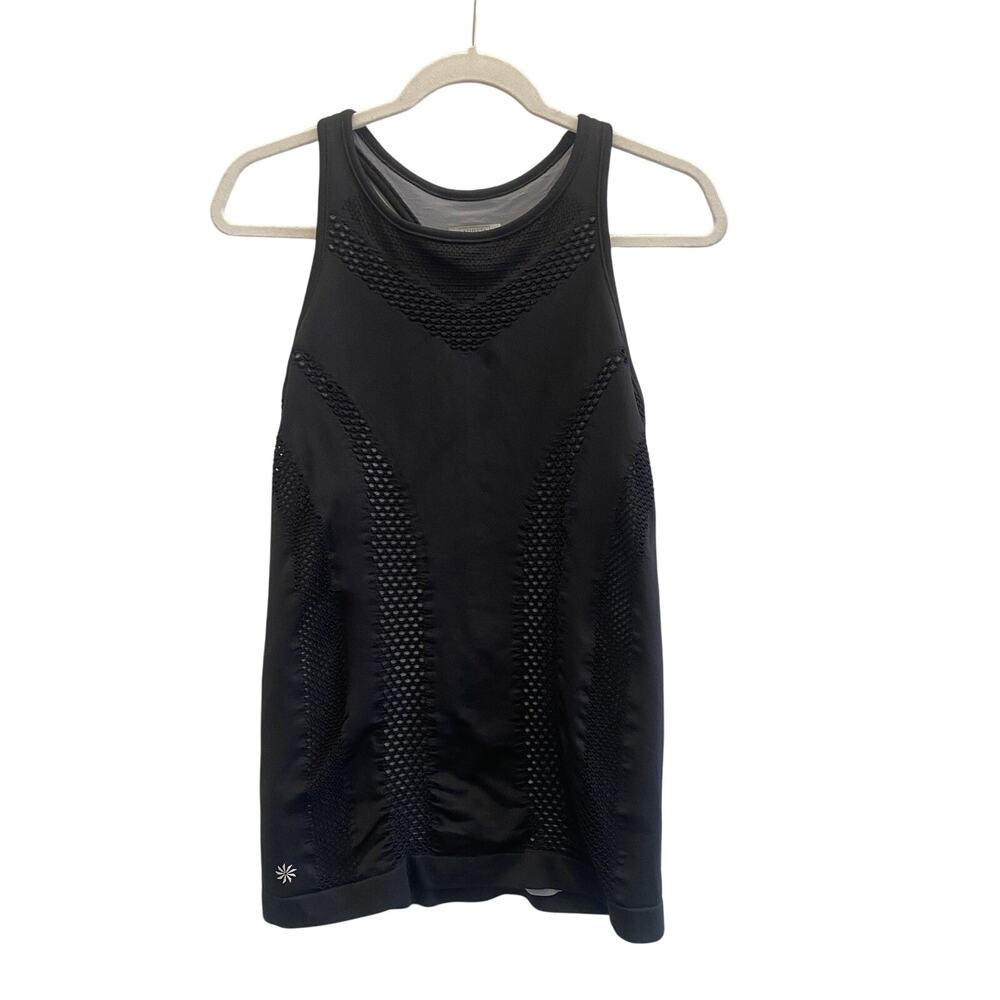 Athleta Tank Top Womens Size Medium Layered Racerback Black Gym Workout Shirt